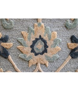 LR Home Beatrice BRO-AS Light Blue Area Rug 3 ft. Round