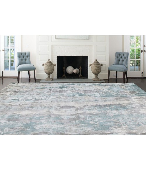 LR Home Calypso Blue/Gray 81695 7 ft. 9 in. X 9 ft. 9 in. Rect. Rug