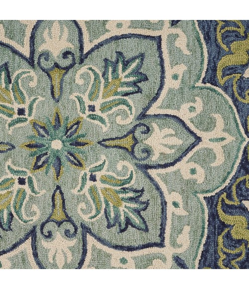 LR Home DAZZLE 54077 Teal 4' X 4' Round Rug