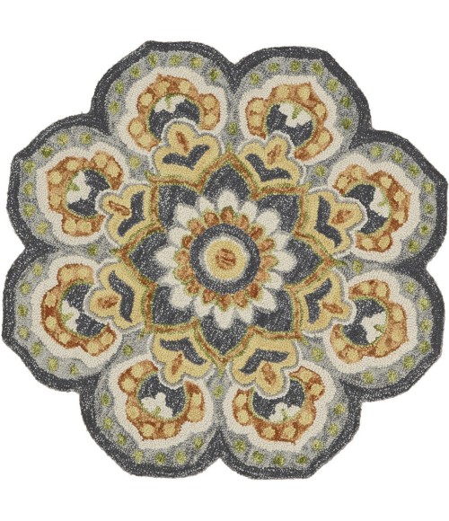 LR Home DAZZLE 54078 Gray 6' Round Rug