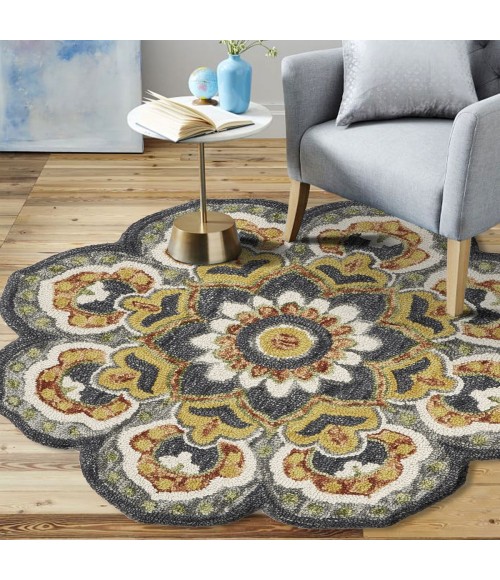 LR Home DAZZLE 54078 Gray 6' Round Rug