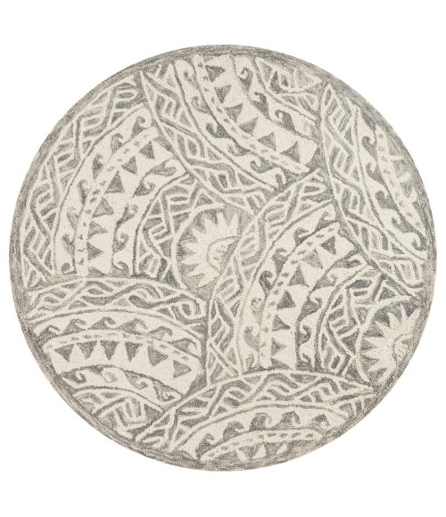 LR Home DAZZLE 54087 Ivory Gray 6' Round Rug