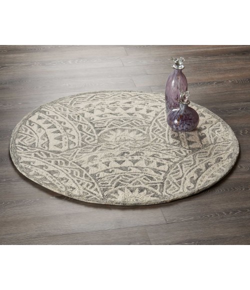 LR Home DAZZLE 54087 Ivory Gray 6' Round Rug