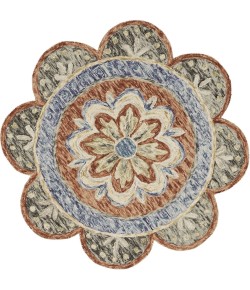 LR Home Dazzle 54091 Rust 6' Round Rug