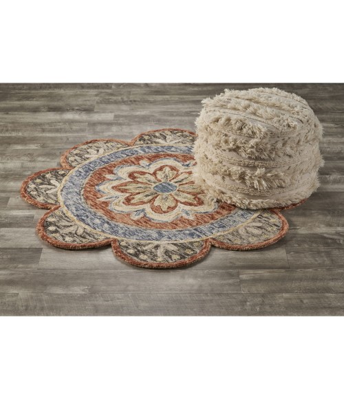 LR Home DAZZLE 54091 Rust 6' Round Rug