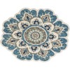 Daleyza DAZ-AS Ivory/Teal 5 ft. Round Area Rug