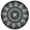 LR Home Dazzle 54097 Charcoal/ Teal 6' Round Rug