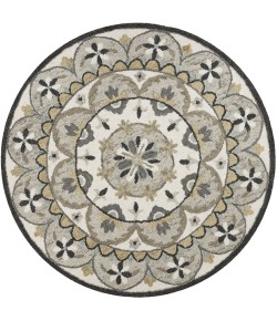 LR Home Dazzle 54100 Ivory Gray 4' X 4' Round Rug