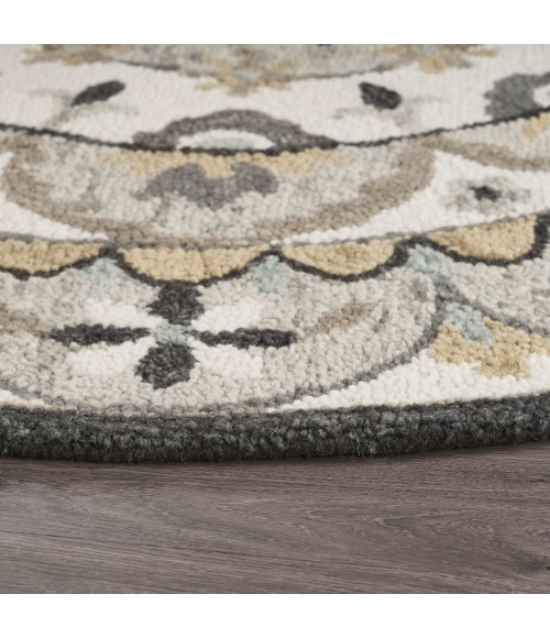 LR Home DAZZLE 54100 Ivory Gray 4' X 4' Round Rug