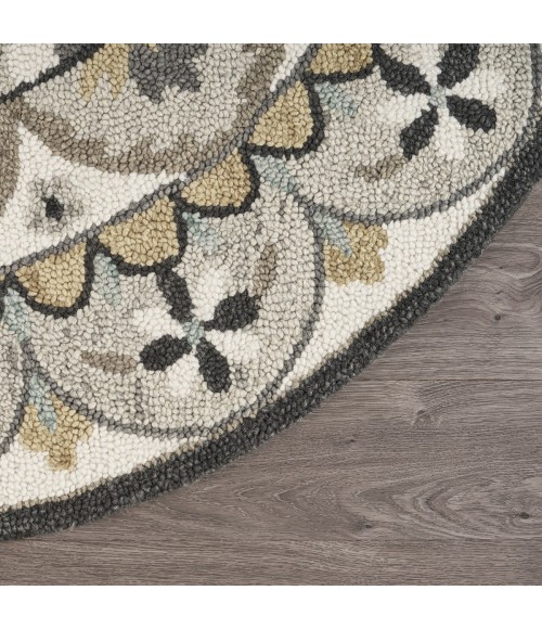 LR Home DAZZLE 54100 Ivory Gray 4' X 4' Round Rug