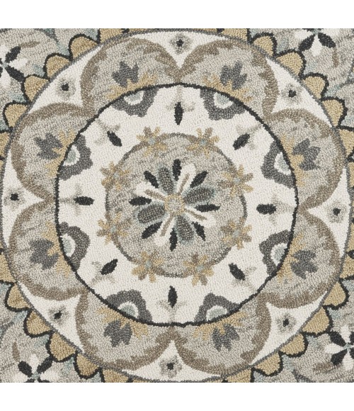 LR Home DAZZLE 54100 Ivory Gray 4' X 4' Round Rug