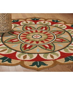 LR Home Daleyza DAZ-AR Red/Green 6 ft. Round Area Rug