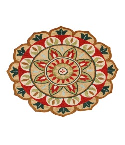 LR Home Daleyza DAZ-AR Red/Green 6 ft. Round Area Rug