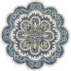 LR Home Dazzle 82267 Ivory Blue 6' Round Rug