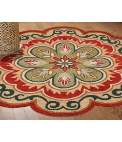 LR Home Daleyza DAZ-AQ Rust/Gold 6 ft. Round Area Rug