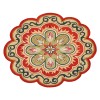 LR Home Daleyza DAZ-AQ Rust/Gold 6 ft. Round Area Rug