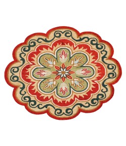 LR Home Daleyza DAZ-AQ Rust/Gold 6 ft. Round Area Rug