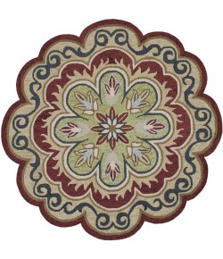 LR Home Dazzle 82268 Red/ Gold 6' Round Rug