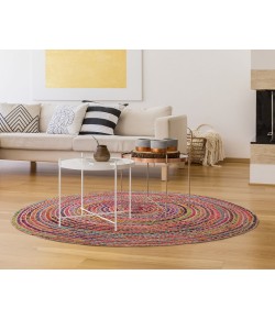 Hadley HAV-AI Multi/Natural 3 ft. Round Area Rug