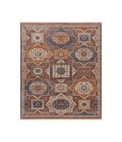 Hailey HOL-AM Red/Ivory/Multi 5 ft. x 8 ft. Rectangle Area Rug