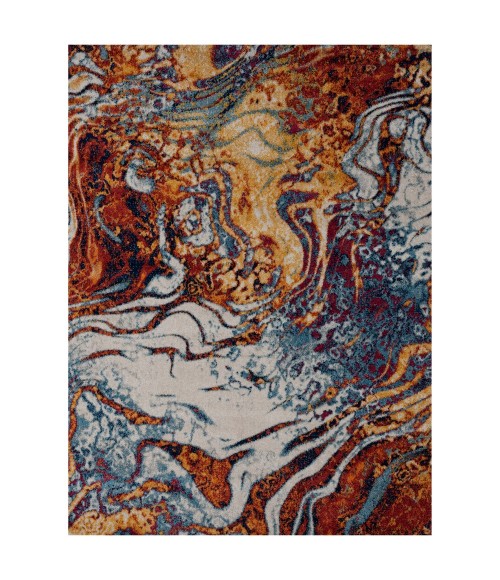 LR Home KISMET 81492 Ivory/ Turquoise 5'-3" X 7'-2 Rect. Rug