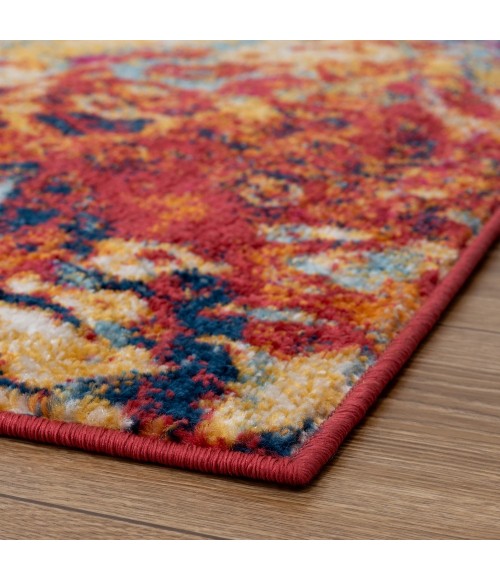 LR Home KISMET 81492 Ivory/ Turquoise 4'-4" X 4'-4" Round Rug