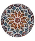 LR Home KISMET 81493 Ivory/ Navy 4'-4" X 4'-4" Round Rug