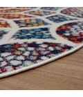 LR Home KISMET 81493 Ivory/ Navy 4'-4" X 4'-4" Round Rug