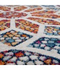 LR Home KISMET 81493 Ivory/ Navy 4'-4" X 4'-4" Round Rug