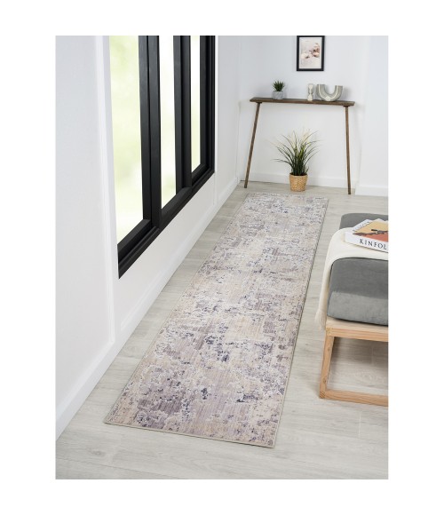 LR Home Lancaster 82308 Gray/ Blue 2' X 8' Rect. Rug