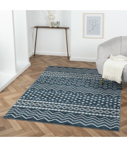 LR Home Lanham LANHM82270 Navy Area Rug 7 ft. 9 in. X 9 ft. 9 in. Rectangle