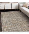 LR Home Natural Fiber Tan/Light Blue/Medium Blue 03305 9 ft. X 12 ft. Rect. Rug