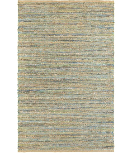 LR Home Natural Fiber Tan/Blue/Green 03313 7 ft. 9 in. X 9 ft. 9 in. Rect. Rug