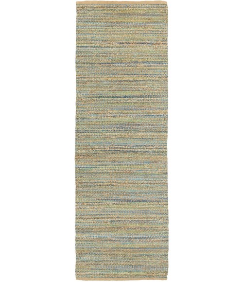LR Home Natural Fiber Tan/Blue/Green 03313 2 ft. 6 in. X 7 ft. 9 in. Rect. Rug
