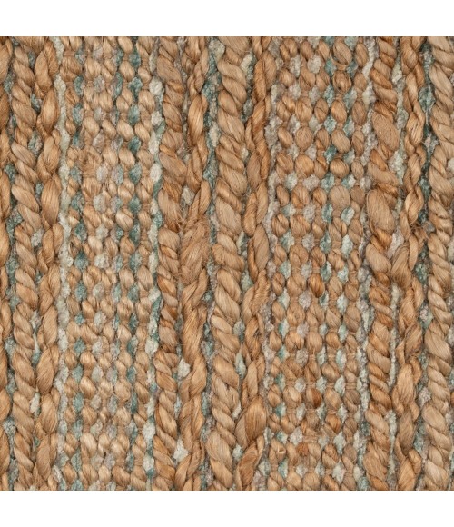 LR Home Natural Fiber Tan/Teal/Gray 03314 2 ft. 6 in. X 7 ft. 9 in. Rect. Rug