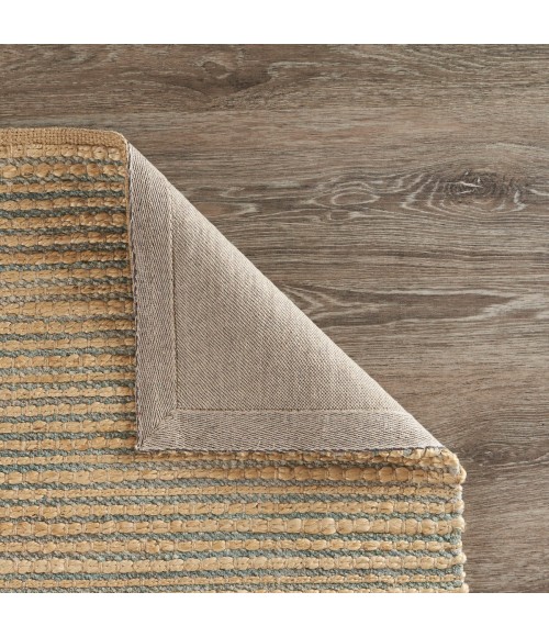 LR Home Natural Fiber Natural/Blue 03378 9 ft. X 12 ft. Rect. Rug