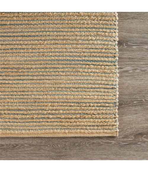 LR Home Natural Fiber Natural/Blue 03378 9 ft. X 12 ft. Rect. Rug