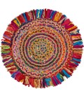 LR Home NATURAL FIBER 3382 Multi 3'6" Round Rug