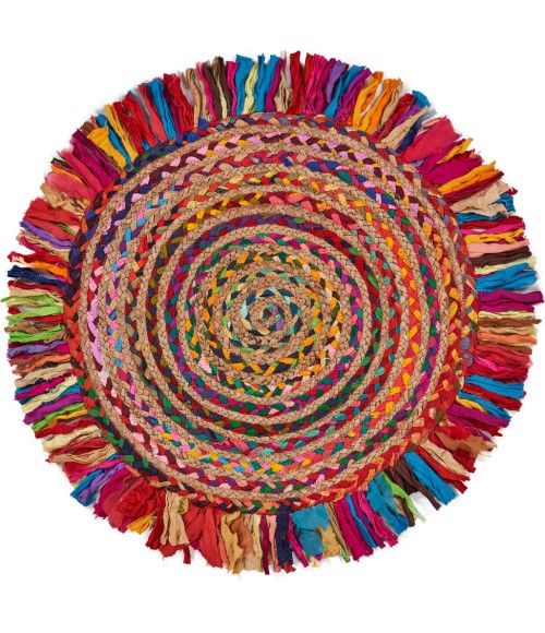 LR Home NATURAL FIBER 3382 Multi 3'6" Round Rug