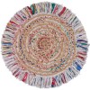 LR Home Brynn NAT-AJ White Area Rug 3 ft. 6 in. Round