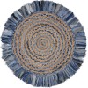 LR Home Brynn NAT-AJ Denim Blue Area Rug 3 ft. 6 in. Round