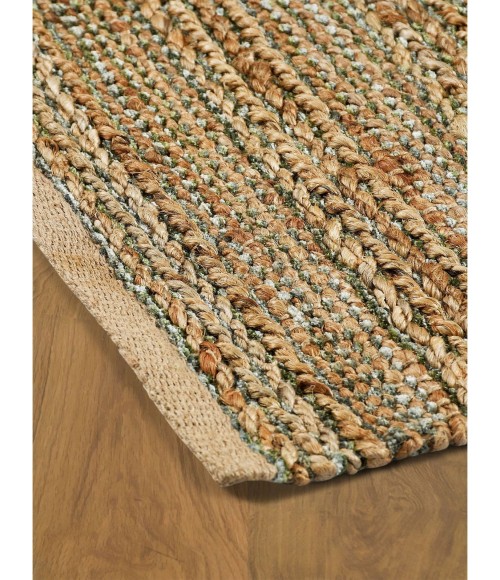 LR Home Natural Fiber Natural/Smoke Green 03391 5 ft. X 7 ft. 9 in. Rect. Rug