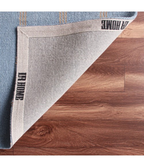 LR Home Hampton Light Blue/Tan 03393 5 ft. X 7 ft. 9 in. Rect. Rug