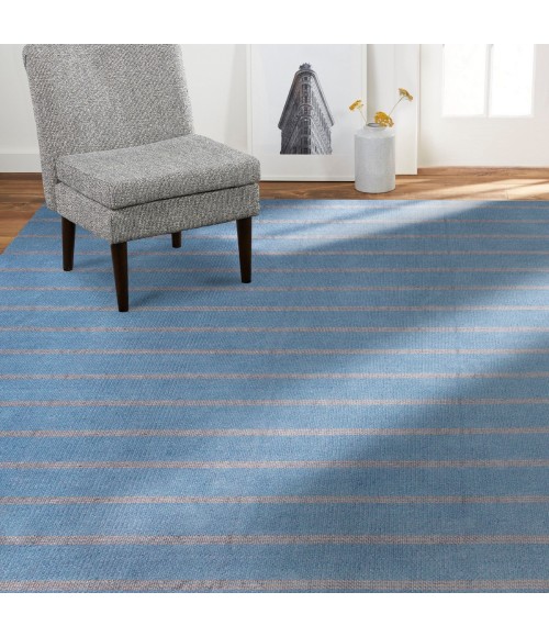 LR Home Hampton Light Blue/Tan 03393 5 ft. X 7 ft. 9 in. Rect. Rug