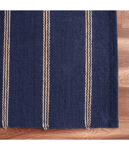LR Home Hampton Navy Blue/Tan 03396 9 ft. X 12 ft. Rect. Rug