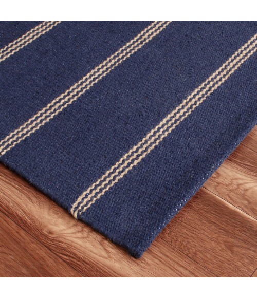 LR Home Hampton Navy Blue/Tan 03396 9 ft. X 12 ft. Rect. Rug