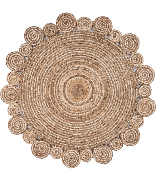 LR Home NATURAL FIBER 12040 Natural 4' X 4' Round Rug