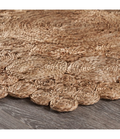 LR Home NATURAL FIBER 12046 Natural 7'-6" X 7'-6" Round Rug