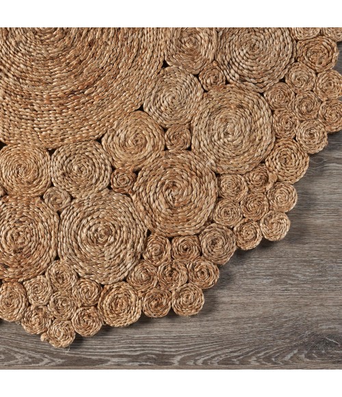 LR Home NATURAL FIBER 12046 Natural 7'-6" X 7'-6" Round Rug