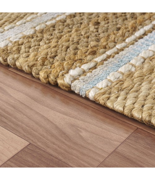 LR Home Natural Fiber Spa Blue/Natural 82490 5 ft. X 7 ft. 9 in. Rect. Rug